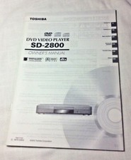Toshiba Owner's Manual for a SD-2800 DVD VIDEO PLAYER - in gently used condition