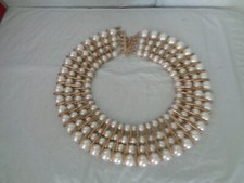 Women's Costume Jewelry - Pearl Choker Collar Necklace - 4 strand