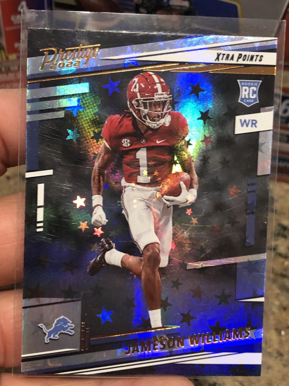 2022 Panini Prestige Jameson Williams Xtra Points Astral Parallel RC #307 Lions