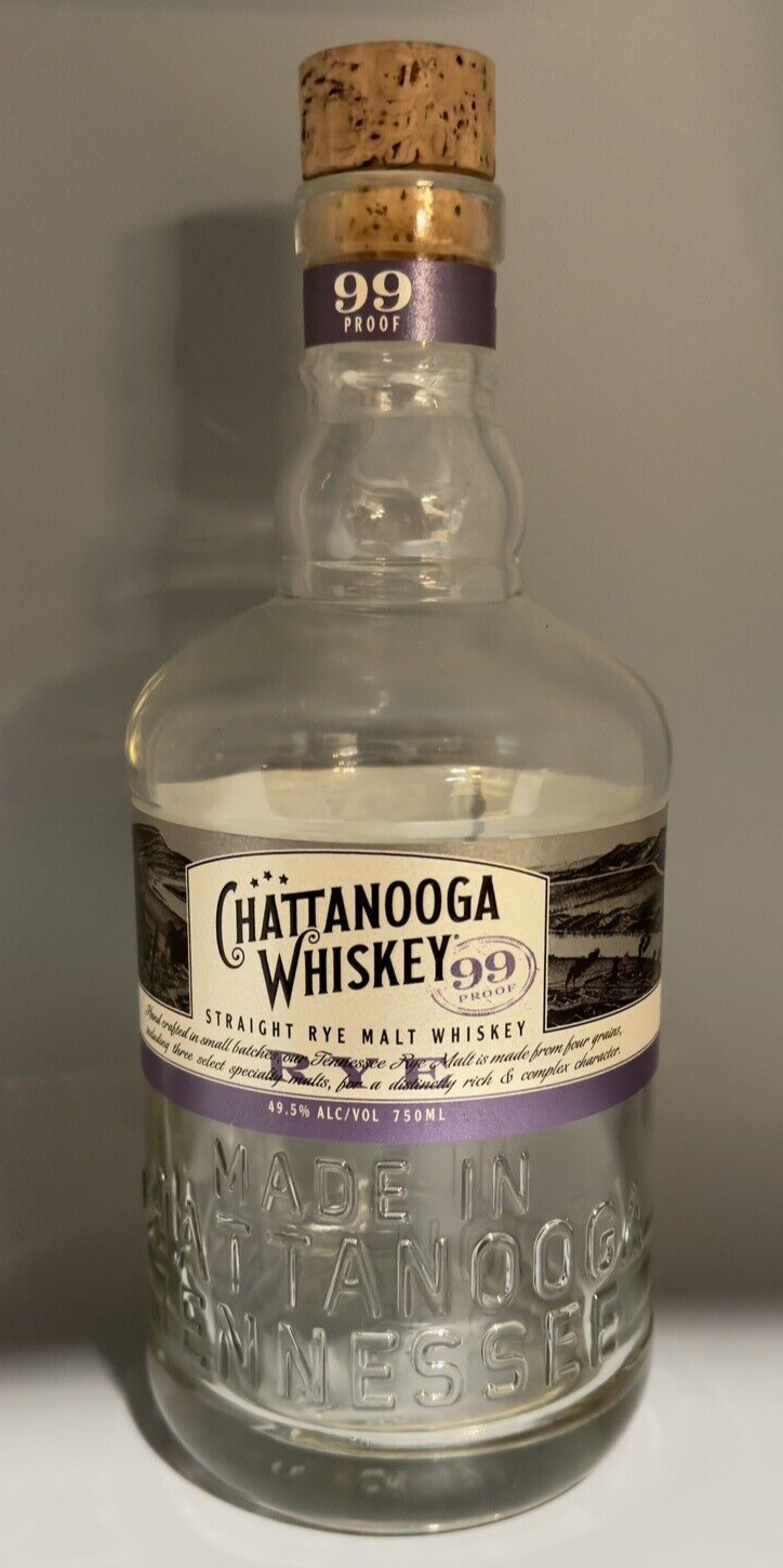 CHATTANOOGA - STRAIGHT RYE MALT WHISKEY 750ML 99 PROOF EMPTY BOTTLE ...