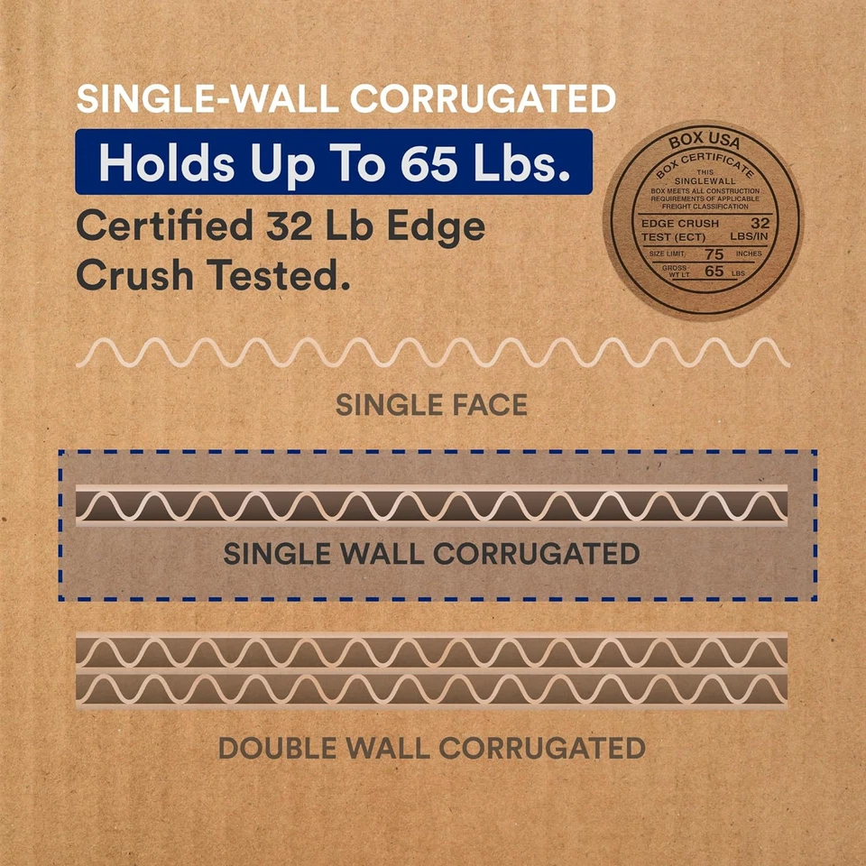 Moving Boxes Medium 18"L X 14"W X 12"H 10-Pack | Corrugated Cardboard Box for Sh - Image 4 of 4