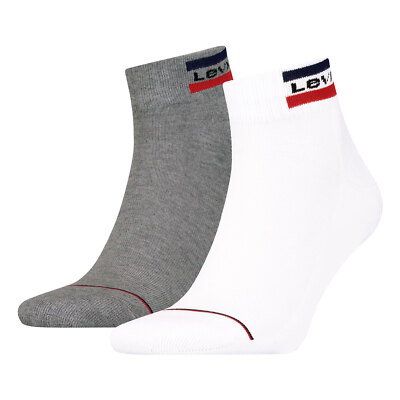 4, 6, 10 Paar Levi's Unisex Quarter Kurzsocken Mid Cut Sportswear Logo Socken