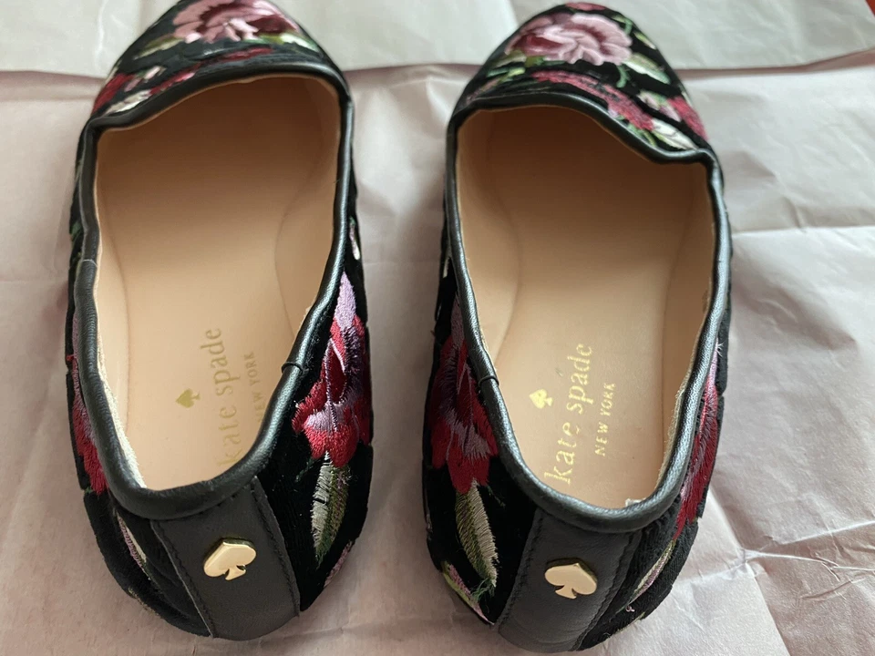 Kate Spade Swinton Velvet Embroidered Ballet Flats/Loafers Size 6.5 M US - Image 4 of 4
