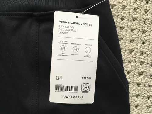JOGGERS CARGO ATLETA VENICE HIGH RISE EN NEGRO TALLA XS NUEVOS CON ETIQUETAS - Imagen 7 de 10