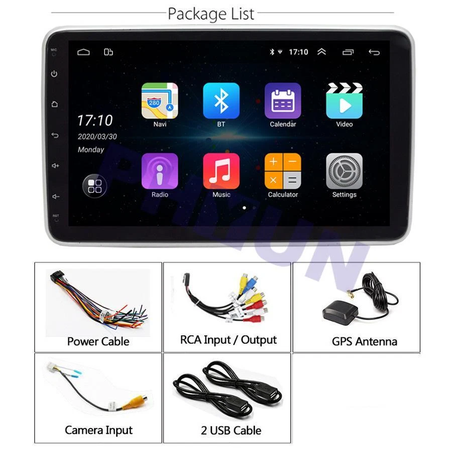 Rotatable 9" Single 1DIN Android 9 Car Stereo Radio GPS 1GB+16GB Navigation Wifi - Image 3 of 4