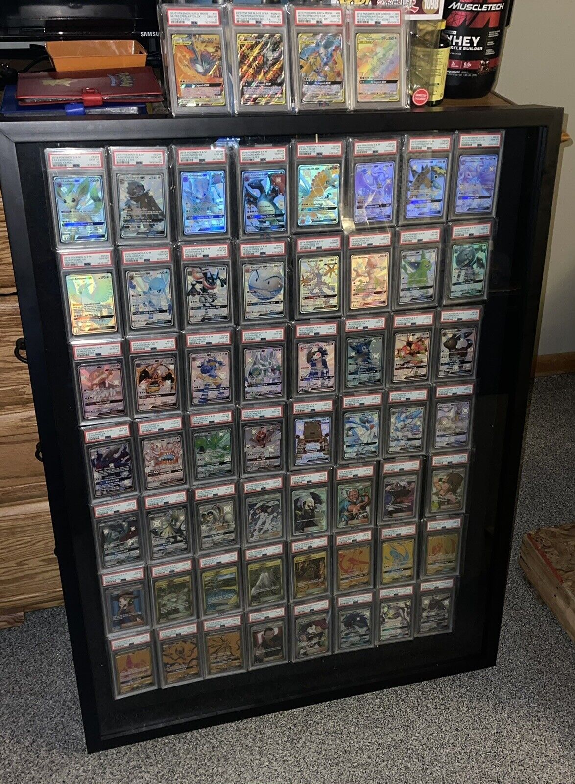 PSA 10 Master Set Of Pokemon Hidden Fates, Complete SV & Promo Full Arts Framed