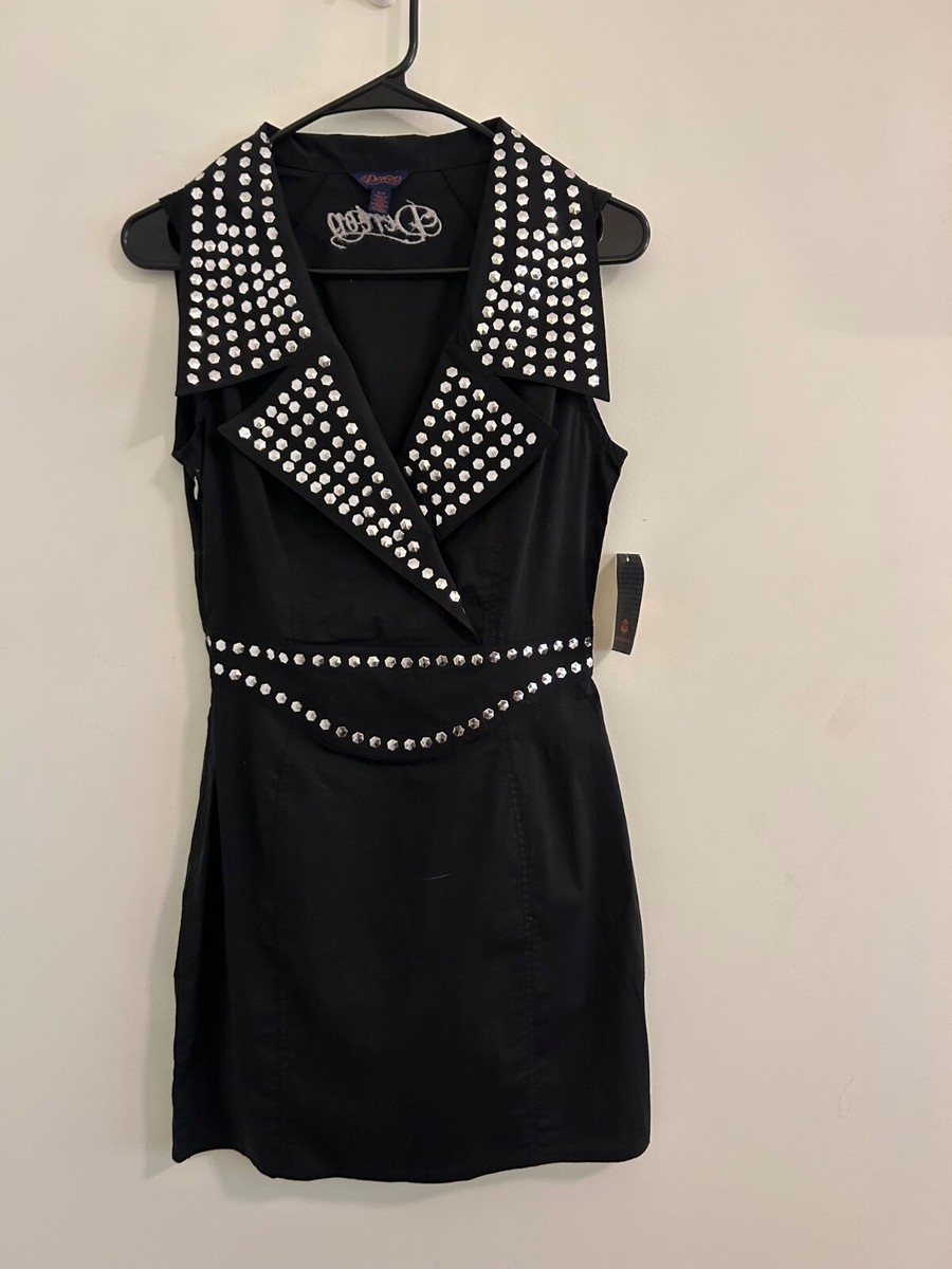 NWT House of Dereon Black Silver Studded Dress Sm petite amazing