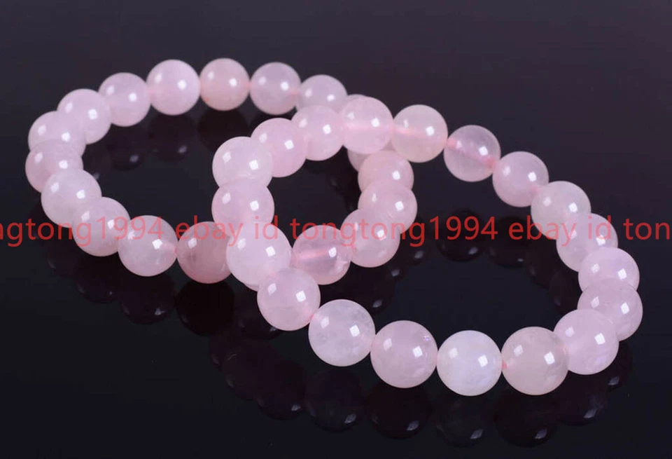 10mm Mode Rose Quarz Runden Edelstein Perlen Dehnbar Armband 19cm - Bild 4 von 4
