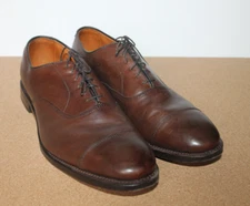 ALLEN EDMUNDS Men's 11D Park Avenue Brown Leather Cap Toe Shoes USA *READ*