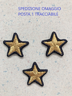 PATCH PZ 3 STELLINE RICAMATE ORO BLU CM 2 TERMOADESIVE - Foto 4