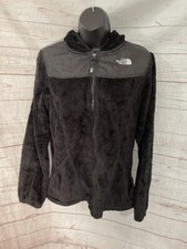 The North Face Girls Fleece Full Zip Jacket Faux Fur Black Size XL 18 