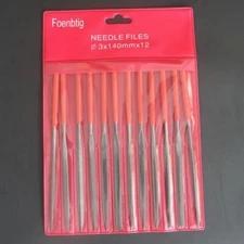 Foenbtig 12pc Mini needle file set precision files plastic handles