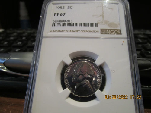 1953 P NGC Jefferson Nickel  Proof 67 +++++