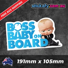 Boss Baby On Board Sticker Funny Laptop Car Window Bumper 4x4 Ute Decal 4wd