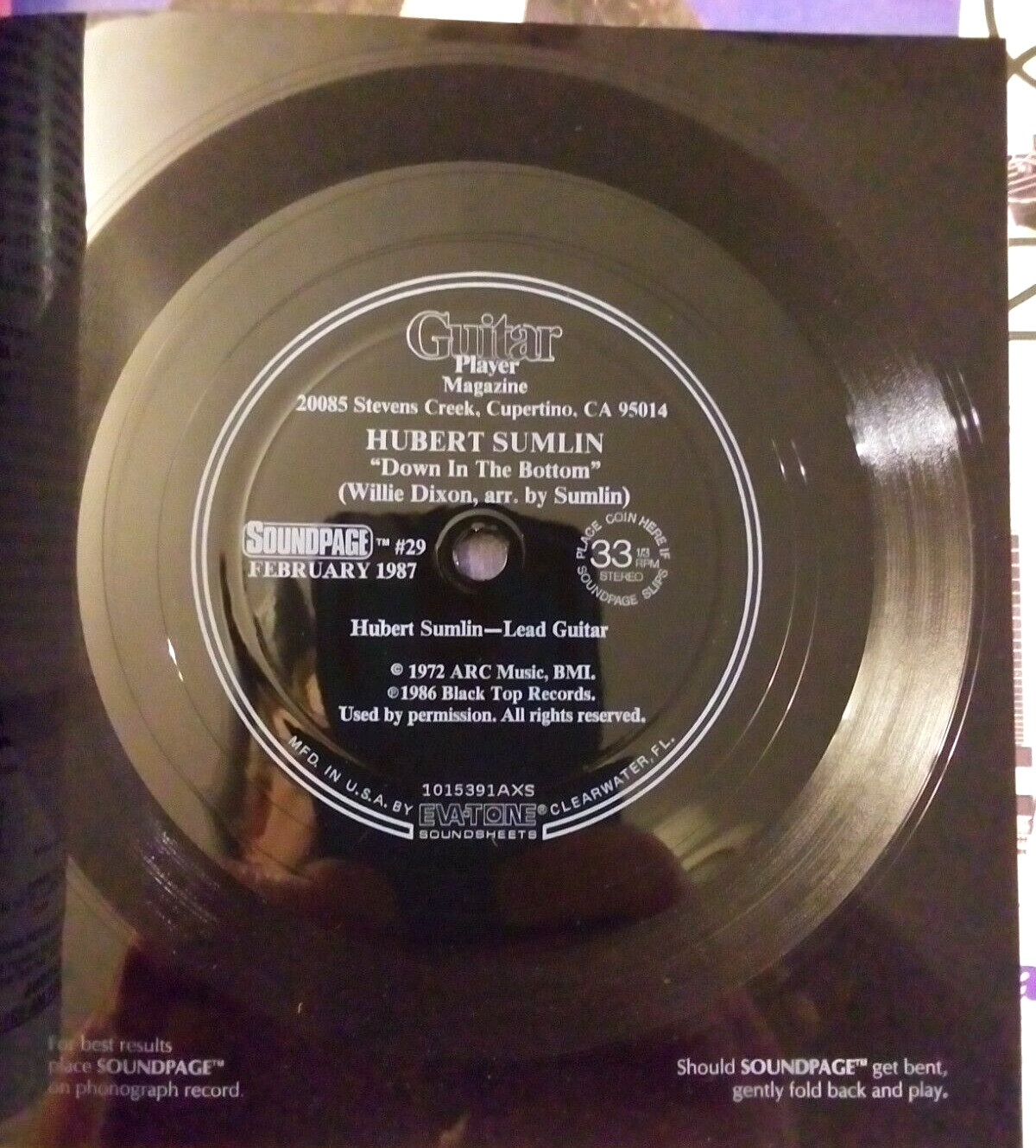 Los Lobos Guitar Player Magazine With Hubert Sumlin Flexi Record, Feb 1987