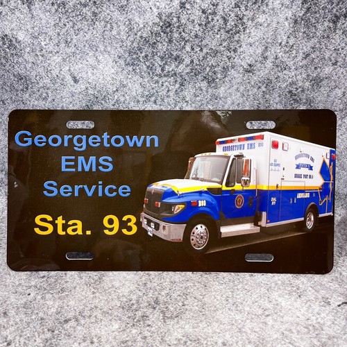 Georgetown Delaware EMS Ambulance Service License Plate Station 93 Vanity
