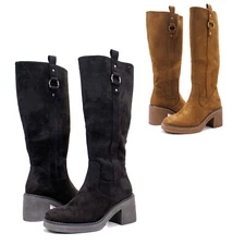 Women Patrizia Starlie Tall Knee High Heel Boots New