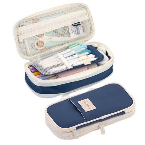 Zipper Pencil Case Pen Bag Organizer School Office Cosmetic Stationery Storage - Picture 13 of 17