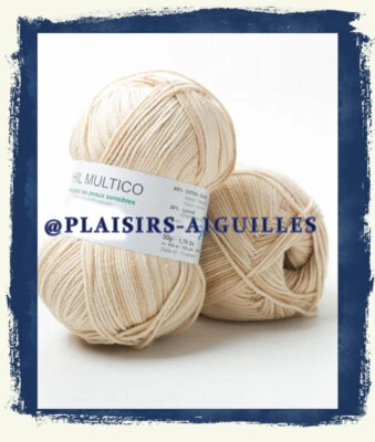 10 pelotes de COTON PHIL MULTICO SABLE neuves - Photo 1/4