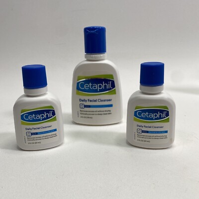 Cetaphil Daily Facial Cleanser Lot 2 Travel Size 2oz & 1 4oz