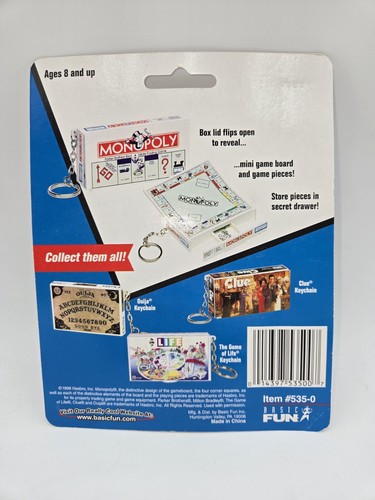 Monopoly Key Chain Mini Travel Novelty Toy Board Game Hasbro New Sealed 2005 - Picture 2 of 2