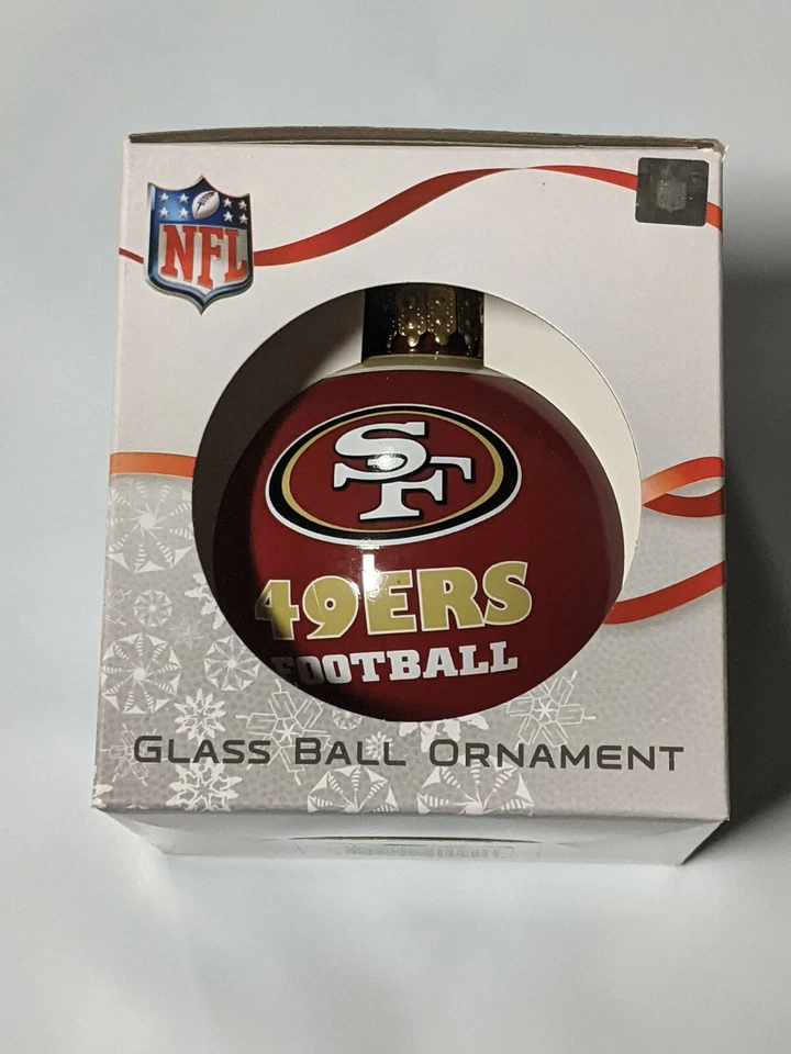 FOREVER COLLECTIBLES San Francisco 49ers Christmas Tree Holiday Ornament New - Team Logo Glass Ball