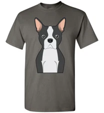 Boston Terrier Dog Cartoon T-Shirt Tee - Men Women Ladies Youth Tank Long Sleeve