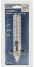 TAYLOR Clear VU Glass Rain Gauge Ground/Post/Tree Mount 5" Capacity 2710N