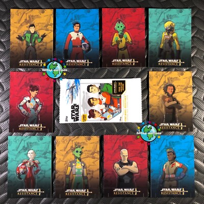 2019 TOPPS STAR WARS RESISTANCE CHARACTER POP-UP FIGURE STANDEE CARD SET/10+WRAP