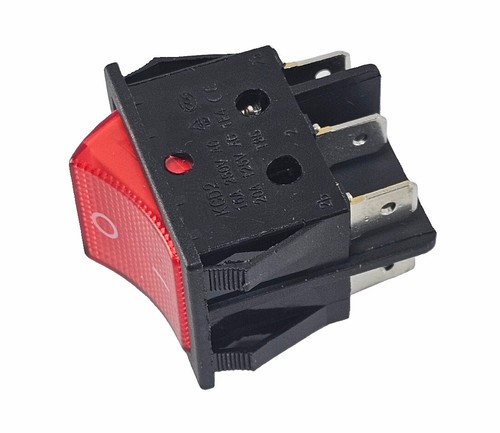 Umschalter Ein/Ein 6 Pin 16A 250~ rot beleuchtet, Wippschalter, Geräteschalter - Bild 4 von 4