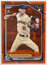 2024 Bowman Draft Sapphire Jaron DeBerry Chrome Orange /25 Brewers