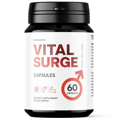 Vital Surge   Männer Kapseln   Testosteron & Energie   Zink   B6   D3   60 Stück