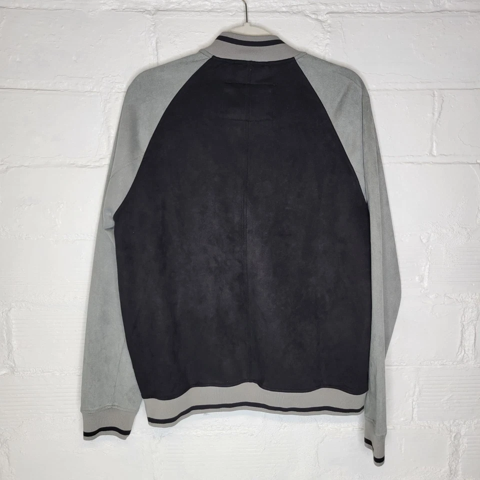 Ben Sherman Men's Medium Full Zip Jacket The Original Faux Suede Black Gray - Image 2 of 4