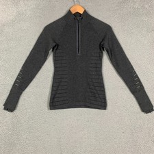 Lululemon Lightning Bold Sweater Womens 2 Heather Graphite Grey 1/2 Zip Running