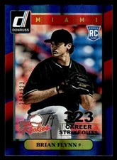 Brian Flynn 2014 Donruss The Rookies Career Stat Line RC #/323 #37 Marlins ESE