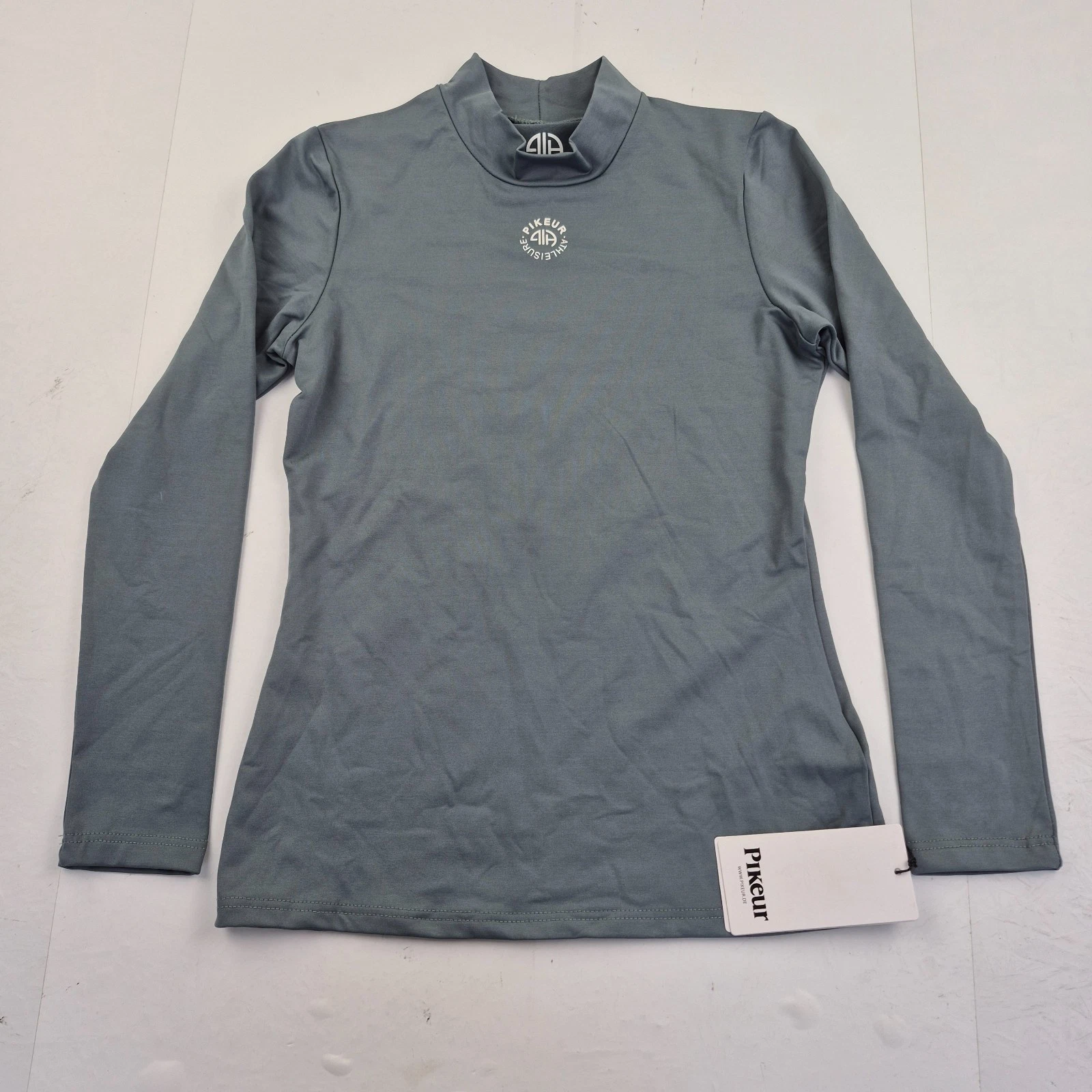 PIKEUR Top 36 8 Grey Womens High Neck Base Layer Logo