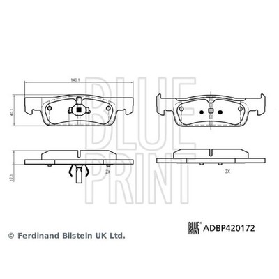   BLUE PRINT BREMSBELAGSATZ SCHEIBENBREMSE VORNE 410600222R NEU DE STOCK