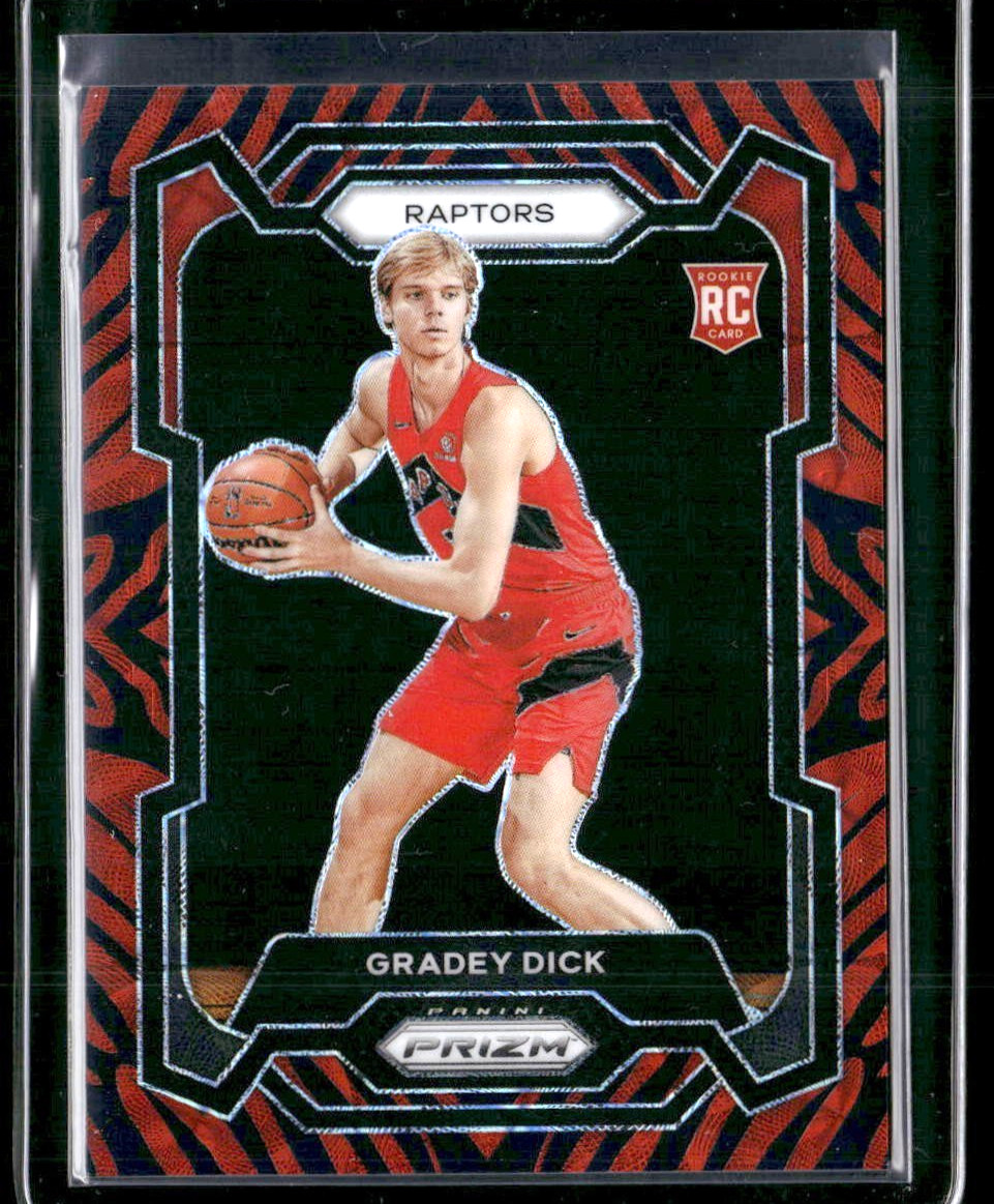 2023-24 Panini Prizm #134 Gradey Dick Tiger Stripe SSP Rookie Case Hit Raptors