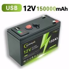 LiFePO4 12V 150Ah Lithium Battery   Rechargeable with Built-in BMS, 4000 Cycles