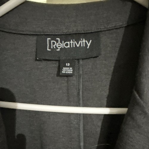 Relativity Women's Black Blazer Size 12 Single-Breasted One-Button - Picture 2 of 2