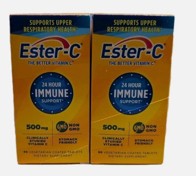 Ester-C 500mg 24 Hour Immune Support Vitamin C 90 Tablets LOT 2 Boxes NEW