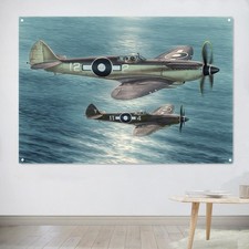 Seafire F Mk.XV Fighter Flag Home Decor Banner Wall Art Poster Prints Tapestry