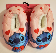 Disney Stitch Women's Valentine's Day Hearts Slippers Pink Size S/M 6-7.5