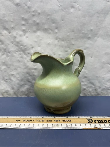 Frankoma Mini Pitcher Prairie Green 6" F30A MCM Pottery Clay