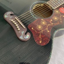 Acoustic Electric Guitar Bone Nut Flame Maple Top Shell Binding Free Shipping