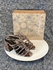 Free People Colette Cinched Heel Sandal Size 39 /9 Python Print
