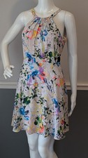 Women’s Express Floral Fit and Flare Halter Dress Size 2 Mini Sun Dress