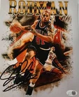 Dennis Rodman Signed METALLIC Photo 8x10  NWO Bulls Worm Autograph HOF JSA HOGAN
