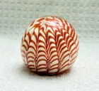 Murano Zebrati Orange and White Glass Paperweight