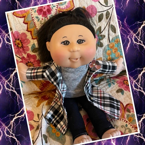 Sweet Cabbage Patch Kids JAKKS Girl Doll Asian Black Hair Brown Eyes TLC Hair